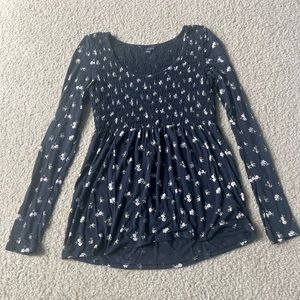 floral american eagle blouse